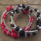 New Precious Gem and Silver Wrap Bangle Bracelet, 7.5" Medium Fit - Awesome