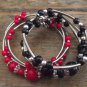 New Precious Gem and Silver Wrap Bangle Bracelet, 7.5" Medium Fit - Awesome