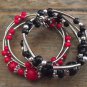 New Precious Gem and Silver Wrap Bangle Bracelet, 7.5" Medium Fit - Awesome