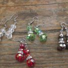 New Sexy Triple Faceted Swarovski Crystal & Sterling Silver Earrings 1.75" Long