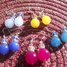 New Faceted Swarovski Crystal/Jades 12-14MM & Sterling Silver Earrings 1.75" Lg