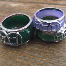 New Beautiful Unisex Gem and Silver Band Ring -Various colors sizes & thickness