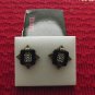 New Avon/Mark Deco Drama Bronze/Black/Crystals Studs Earrings Retailed $18