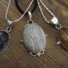 New Spectacular Natural Gem Pendant & Silvertone 16" Chain