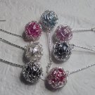 New Beautiful Round Wire Wraped 12MM Pearls & Sterling Silver Earrings 2" Long