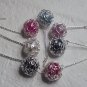 New Beautiful Round Wire Wraped 12MM Pearls & Sterling Silver Earrings 2" Long