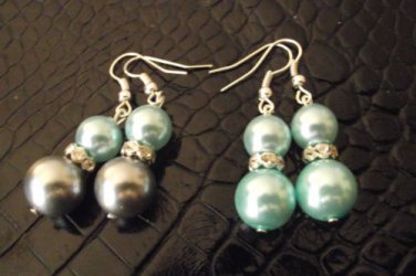 New 10-12MM Rare Seashell Pearls & Silver Earrings 1.75" Long