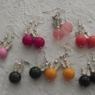 New Beautiful Dangling Gems 10/12MM/Butterflies & Silver Earrings 1.75" Long
