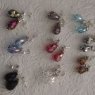 New Sexy Faceted Swarovski Crystal & Sterling Silver Dangling Earrings 1.5" Long