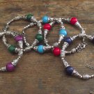 New Awesome Three Gems 12MM and Silver Bracelet 7.5" Medium Fit