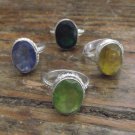 New Beautiful 12x16MM Faceted Crystals & Silver Plated Rings - Retails $10