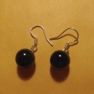 New Beautiful Dangling Genuine Black Onyx Round 10 MM & Sterling Silver Earrings