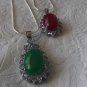 New Beautiful Jades & Swarovski Crystals Pendants/Sterling Silver Chain 16" Long