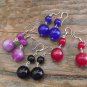 New Beautiful Dangling Double Jade10/14MM & Sterling Silver Earrings 2" Long