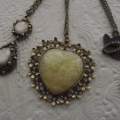 New Beautiful Gems/Crystals or Enamel Pendants/Brass Finish Chain 24" Long