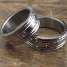 New Highly Polished Stainless Steel & Crystal Chip Wedding Band - Various Sizes