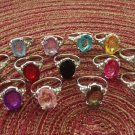 New Cute Oval Shaped Cubic Zirconias 12x16MM & WGP Ring - Various Colors/Sizes