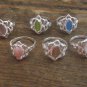 New Precious Oval Cat's Eye Stone & Silvertone Rings - Various Colors & Sizes