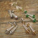 New Beautiful Faceted Swarovski Crystal & Sterling Silver Earrings 2" Long