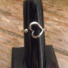 New Beautiful Open Heart Silvertone Adjustable Ring - Size 6-7 Retails $10