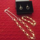 New Avon Pearlesque Open Link Necklace/Earrings/Bracelet Set - Retails $29.99