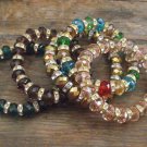 New Faceted Swarovski Crystal 7x10 MM & Goldtone Accents Bracelet - 7" Small Fit