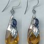 Earring: Amber Drop w/Gemstone