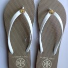 Auth Tory Burch thin ENAMEL FLIP FLOPS Reva Flats Sandal