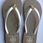 Auth Tory Burch thin ENAMEL FLIP FLOPS Reva Flats Sandal