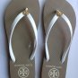 Auth Tory Burch thin ENAMEL FLIP FLOPS Reva Flats Sandal