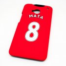 Manchester United Man UTD Mata Football Shirt Style Mobile Phone Cover Case for HTC One M7 - Non Fade, Hard Weari