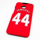 Manchester United Man UTD Januzaj Football Shirt Style Mobile Phone Cover Case for HTC One M7 - Non Fade, Hard We