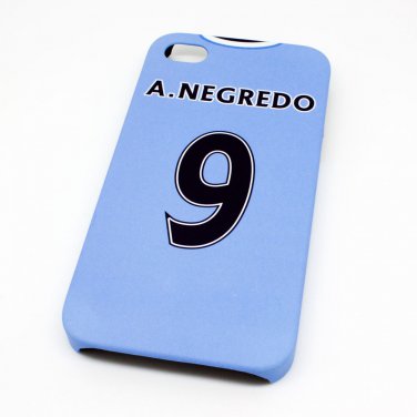 Manchester Man City Negredo Football Shirt Style Mobile Phone Cover Case for iPhone 4/4s - Non Fade, Hard Wearing