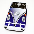 Blue Retro VW Camper Van Transporter Phone Cover Case for Samsung Galaxy S3 i9300/5 - Non Fade, Hard