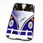 Blue Retro VW Camper Van Transporter Phone Cover Case for Samsung Galaxy S4 i9500/5 - Non Fade, Hard