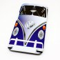 Blue Retro VW Camper Van Transporter Style Phone Cover Case for HTC One M7 - Non Fade, Hard Wearing 
