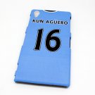 Manchester Man City Aguero Football Shirt Phone Cover Case for Sony Xperia Z1 - Non Fade, Hard Weari