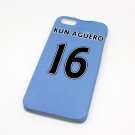 Manchester City Aguero Football Shirt Style Mobile Phone Cover Case for iPhone 5/5s- Non Fade, Hard Wearing Rubbe