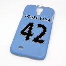 Manchester City Ya Ya Toure Football Shirt Style Mobile Phone Cover Case for  Samsung Galaxy S4- Non Fade, Hard W
