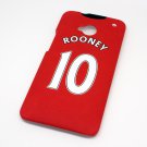 Manchester United Rooney Football Shirt Style Mobile Phone Cover Case for  HTC One M7- Non Fade, Hard Wearing Rub