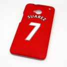 Liverpool FC Suarez Football Shirt Style Mobile Phone Cover Case for  HTC One M7- Non Fade, Hard Wearing Rubberis