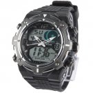Sport Waterproof Watch with Stainless Steel Back Cover, Diving Depth: 30m (Black)