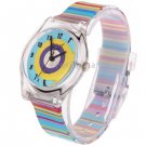 Rainbow Pattern Cartoon Style Three Degrees of Waterproof Japan Quartz Watch