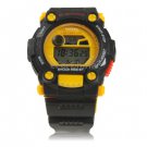 Sport Digital Watch with Stopwatch / Alarm / Date / Time / Week / Cold Backlight (Yellow)