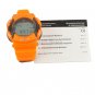 Plastic Radio Controlled Digital Watch with World City Time (Orange)