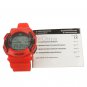 Plastic Radio Controlled Digital Watch with World City Time (Red)