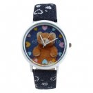 Cartoon Bear Diamond Design Cartoon Metal Watch
