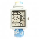 Robot Design Cartoon Metal Watch with Leather Watchband
