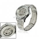 Stainless Steel Auto Mechanical Wrist Watch with See Through Interior