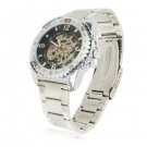 Stainless Steel Auto Mechanical Wrist Watch (Black Dial)